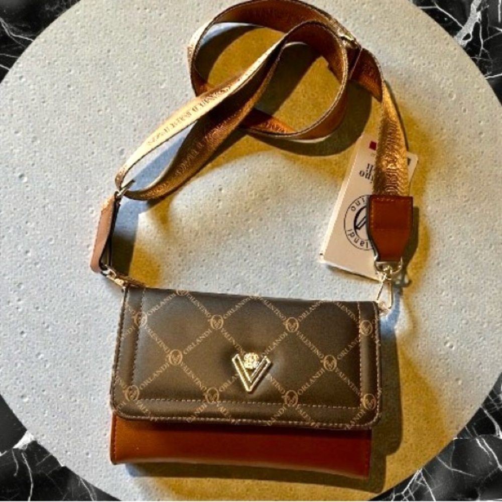 Valentino Orlandi Brown Leather Crossbody Bag